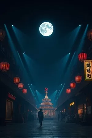 竖版海报：《潮汐三十年》退潮后的礁石滩与远处渔船